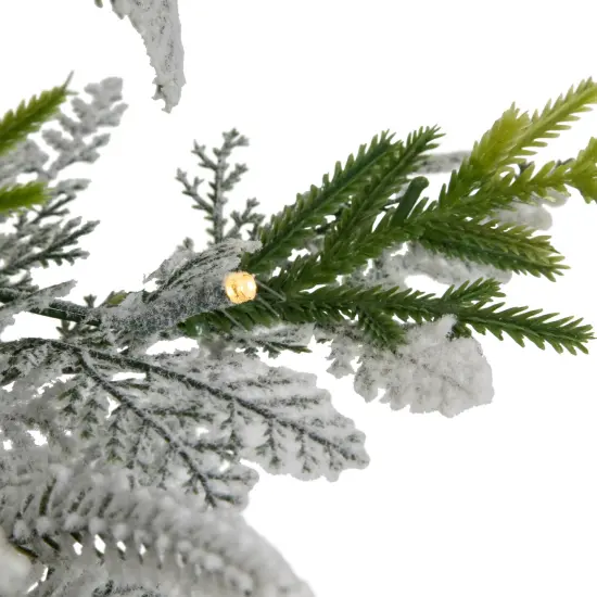 Northlight Pre-Lit LED Frosted Mixed Pine with Cardinals Potted Christmas Tree - 2' - Warm White Lights Green {7}