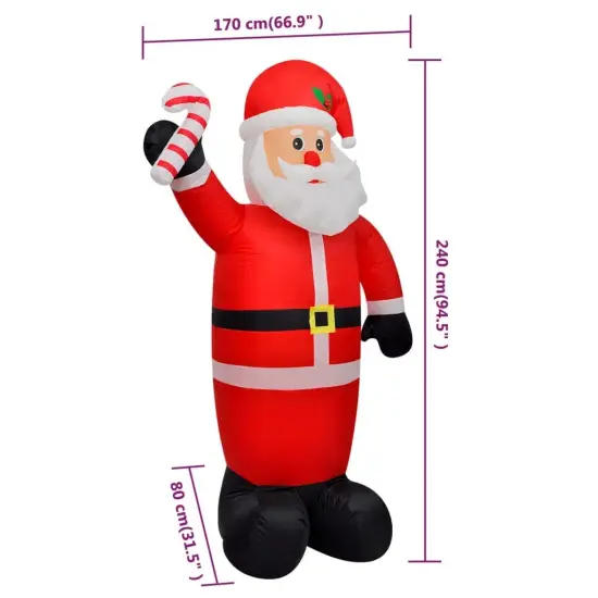 8ft Inflatable Santa Claus with LEDs for Christmas {2}