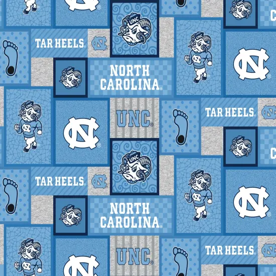 Sykel Enterprises-University of North Carolina Fleece Fabric-UNC Tar Heels College Patch Fleece Blanket Fabric-Sold by the yard {1}