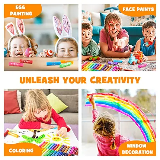 Tempera Paint Sticks, 30 Colors Solid Tempera Paint for Kids, Super Quick Drying, Non-Toxic, Works Great on Paper Wood Glass Ceramic Canvas {4}