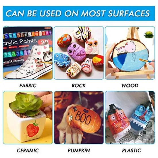 Shuttle Art Acrylic Paint Set, 30 x12ml Tubes Artist Quality Non Toxic Rich Pigments Colors Great for Kids Adults Professional Painting on Canvas Wood Clay Fabric Ceramic Crafts {3}