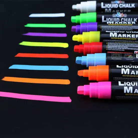 8 Washable Liquid Chalk Markers for Glass and Chalkboard {2}