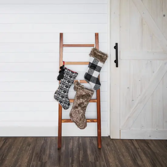 Cabin Blanket Stocking in Black and White {4}