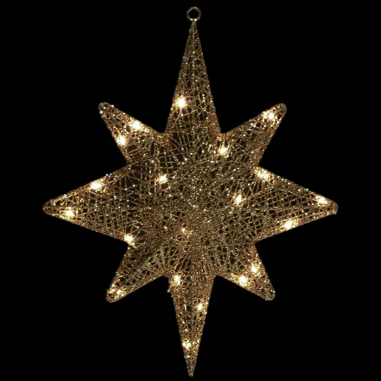 Northlight LED Lighted Hanging Bethlehem Star Outdoor Christmas Decoration - 22" - Warm White Gold {1}