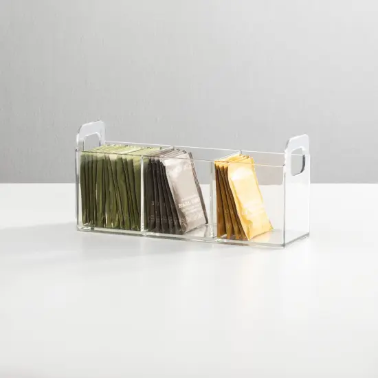 mDesign Plastic 3-Compartment Condiment Organizer/Tea Bag Holder {5}