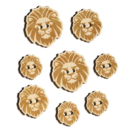 Regal Lion Head Wood Buttons for Sewing Knitting Crochet DIY Craft {7}