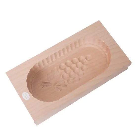 Hard Carved Wooden Round Butter Mold Assorted Patterns Medium 8 Oz {1}