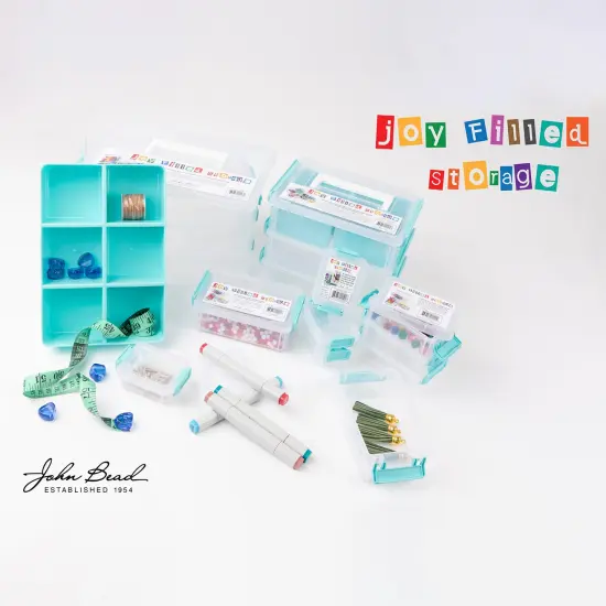 Joy Filled 8" Clear Stackable Organizer with Lids & Handle {6}