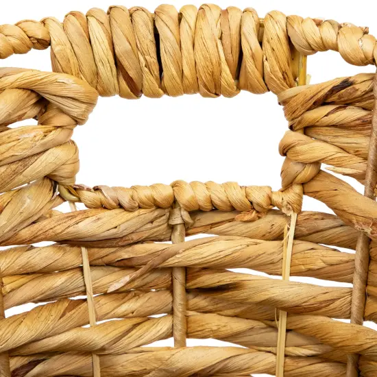 Northlight Set of 3 Oval Braid Weave Water Hyacinth Baskets with Built-in Handles 17.25" Brown {6}