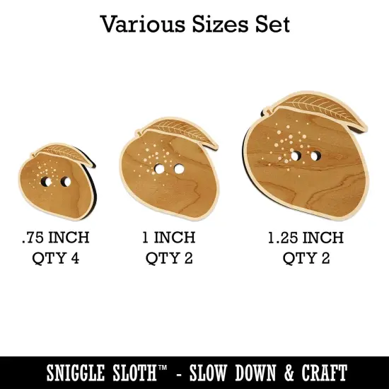 Mango Fruit Solid Wood Buttons for Sewing Knitting Crochet DIY Craft {1}