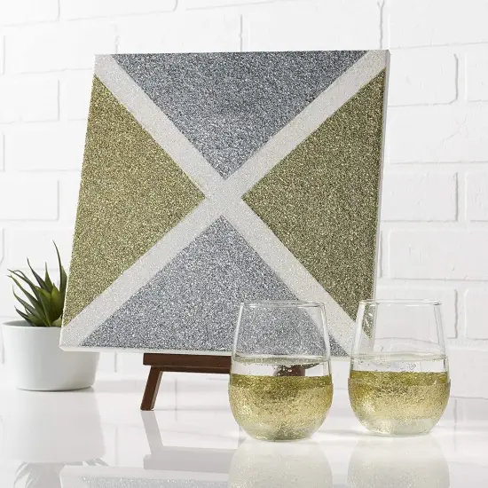 Mega Silver Glitter Mod Podge, Pixiss Accessory Kit with Glue Spreaders, Gloves, Brushes, Palette Knife Set {5}