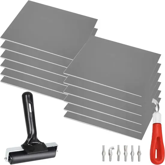 Pixiss Printmaking Supplies - Linoleum Blocks for Printmaking (12 Pack) 8 {1}