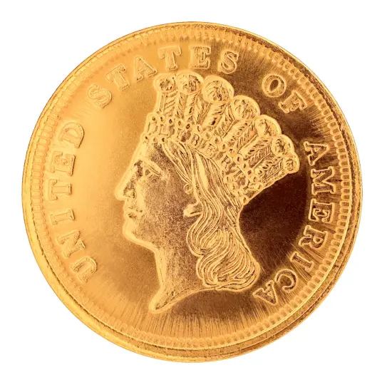 Tribute to America's Most Beautiful Coins - $3 Gold Piece 1854-1889 Replica Coin {1}