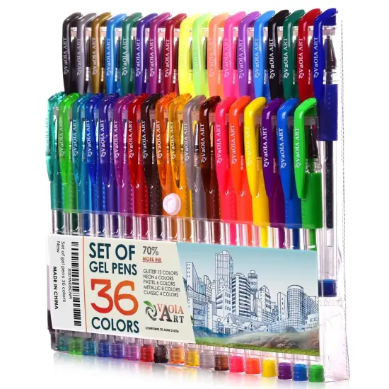 36 Multicolored Gel Pens for Adult Coloring {1}