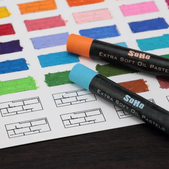 SoHo Urban Artist Extra Soft Oil Pastels & Oil Pastel Pad Bundle &ndash; 20-Sheet Textured Paper for Blending, Layering & Drawing &ndash; Smooth, Pigmented Pastels & Acid-Free Sketchbook {7}