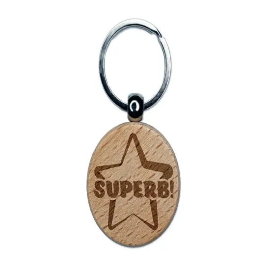 Superb Star Teacher School Motivation Engraved Wood Round Keychain Tag Charm {1}