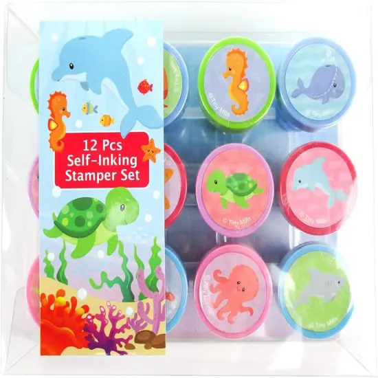 TINYMILLS 12 Pcs Ocean Life Turtle Stamp Kit {1}