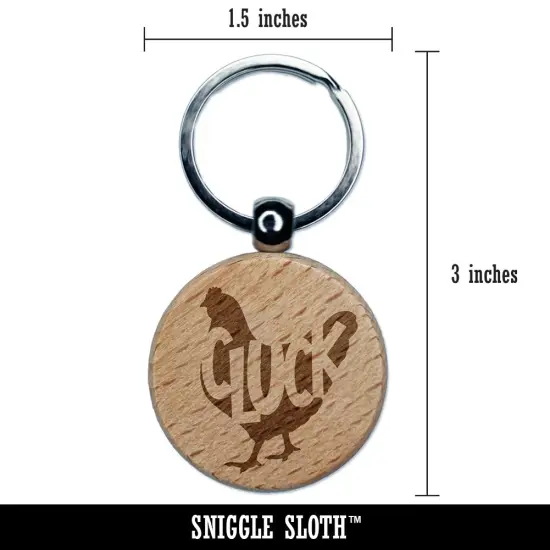 Chicken Hen Cluck Farm Animal Engraved Wood Round Keychain Tag Charm {2}