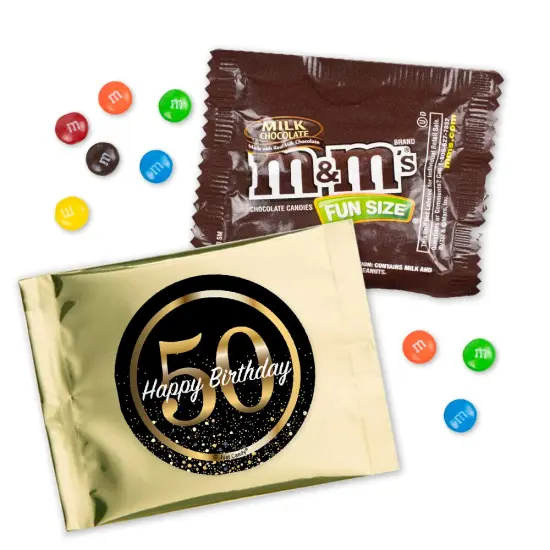 12 Pcs 50th Birthday Candy M&M's Party Favor Packs - Milk Chocolate {1}