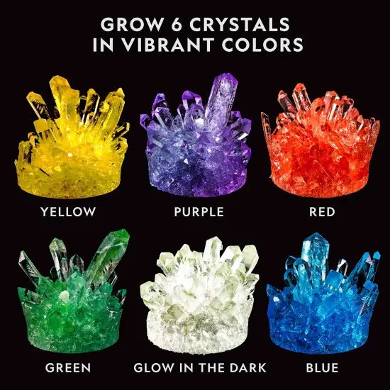 Mega Crystal Growing Kit for Kids- Grow 6 Crystals with Light-Up Stand, Science Gifts for Kids 8-12, Crystal Making Experiment, Science Kit for Girls and Boys (Amazon Exclusive) {1}