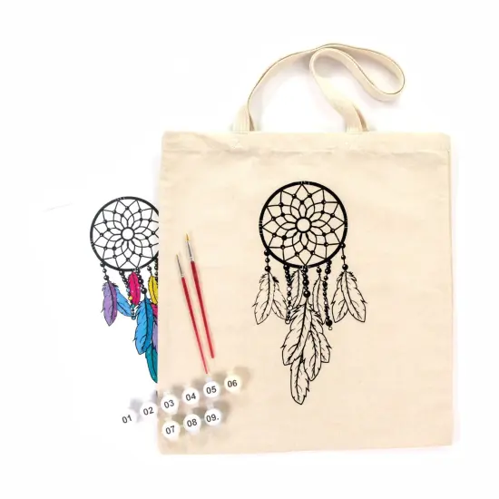 ROSATalent: Eco-Friendly Cotton Ecobag Coloring Kit &ndash; Dream Catcher (220 GSM, 38x42 cm) {1}