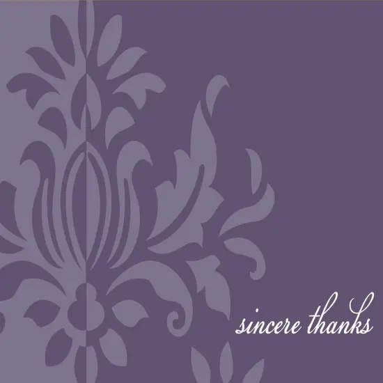 Great Papers! Thank You Note Card and White Envelope, Amethyst Flourish, 4.75" x 3.375"(folded), 24 count {3}