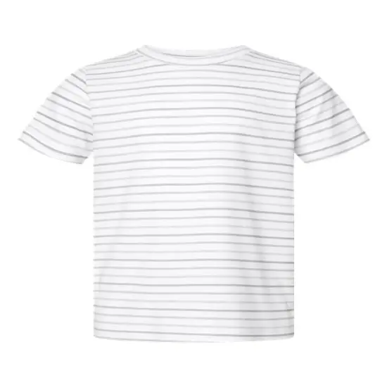 Rabbit Skins&reg; Toddler Fine Jersey Crewneck Short Sleeve Tee - 3321 Shadow stripe {1}