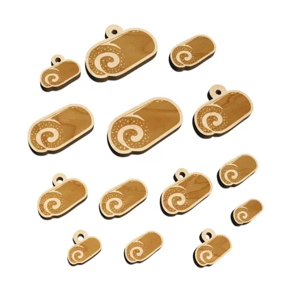 Swiss Roll Cream Cake Mini Wood Shape Charms Jewelry DIY Craft {7}