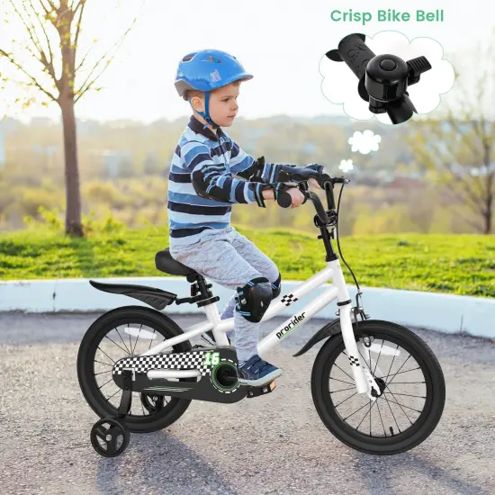 16 Inch Kid's Bike with Removable Training Wheels Black {5}
