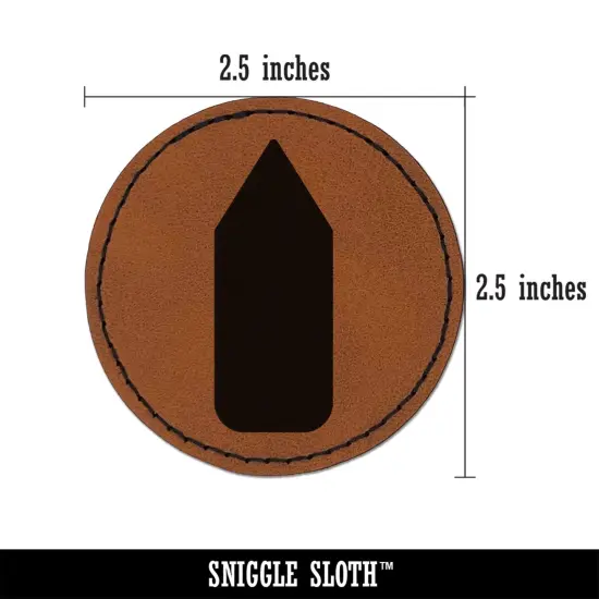 Pencil Solid School Round Iron-On Engraved Faux Leather Patch Applique - 2.5" Brown {3}