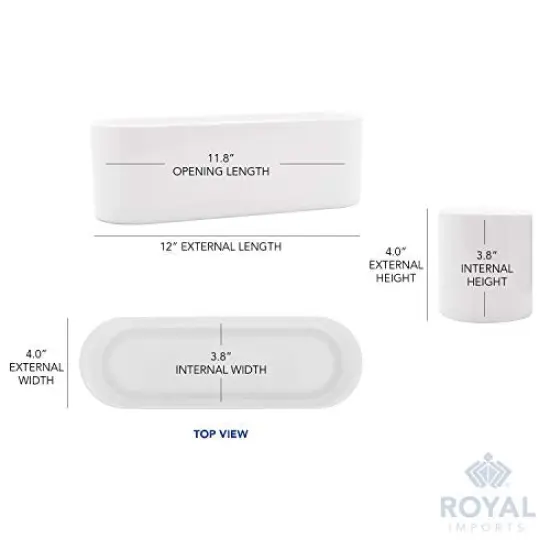 Flower Vase Acrylic Oval - Decorative Centerpiece for Home or Wedding - Non Breakable Plastic, 4" X12 Short Rounded - White {1}