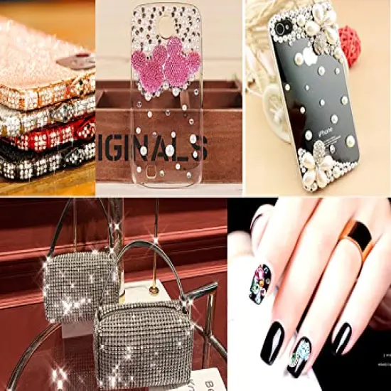 7000 pieces 5 Sizes Iron Flatback Glasses Rhinestones Crystal for DIY Project with Tweezers and Picking Pen for Bags, Shoes, Clothes and Manicure (5 Sizes, 22-Colors) (FYGEM#0022) {3}