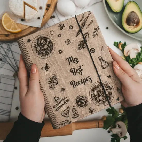 Wooden Blank Recipe Book Binder, Cooking Gift for Woman, Personalzied Recipe Book {2}