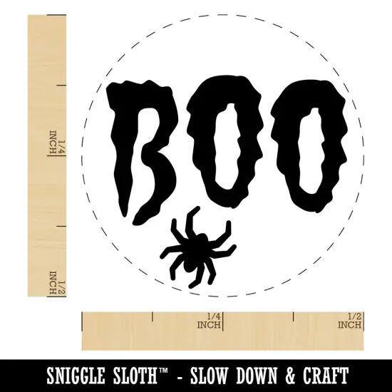 Boo with Spider Halloween Self-Inking Rubber Stamp Ink Stamper for Stamping Crafting Planners Yellow {1}