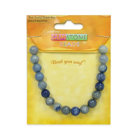 6 Packs of Blue Quartz Beads - 8mm - 18 pcs. {1}