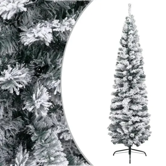 Slim Artificial Christmas Tree with LEDs and Ball Set {2}