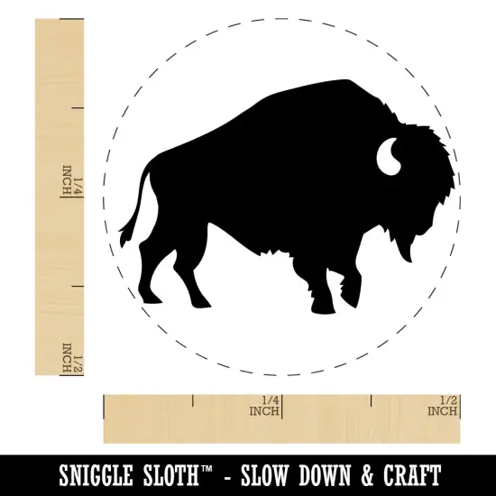 American Bison Buffalo Silhouette Self-Inking Rubber Stamp for Stamping Crafting Planners Purple {1}