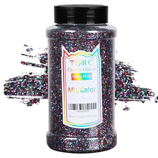 Mix Colors Chunky Glitter 1 Pound 16 OZ Glitter for Resin Crafts Tumblers Cosmetic Makeup Nail Art Festival Decoration {2}