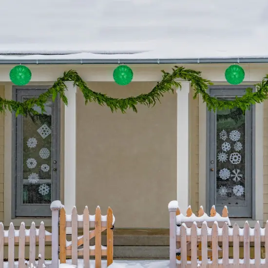 Northlight LED Lighted Crystal Sphere Outdoor Christmas Decoration - 6" - Green {4}