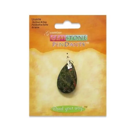 6 Packs of 30mm x 18mm Unakite Drop Pendant {1}