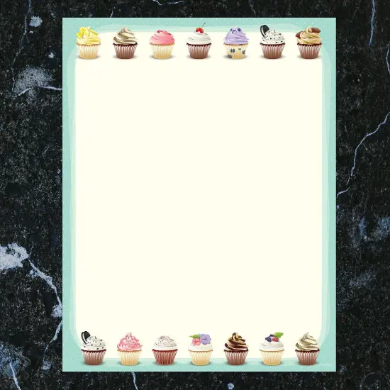 Great Papers! Iced Cupcakes Stationery Letterhead, Invitations and Announcements, Printer Friendly, 8.5"x11", 80 Pack {3}
