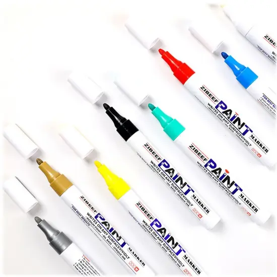 12-Color Waterproof Paint Markers for Rubber Cloth Glass (1 Pcs) Purple {2}