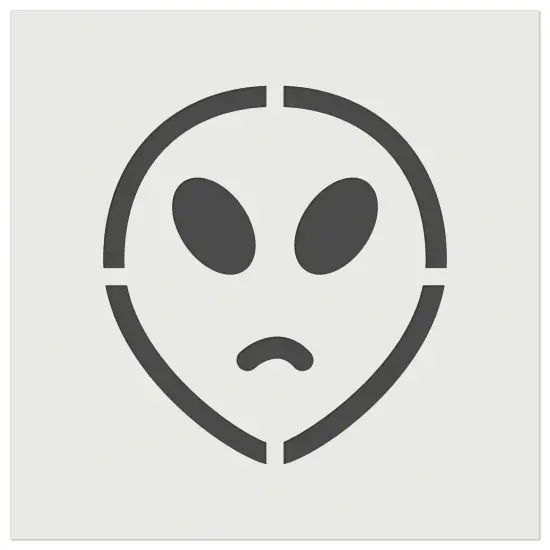 Sad Alien Emoticon Wall Cookie DIY Craft Reusable Stencil {7}