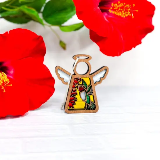 3.5" (H) Ruby-Throated Hummingbird Ornament - Handcrafted in Texas - Mother's Angels&reg; Christmas Angel Wings Figurine {5}