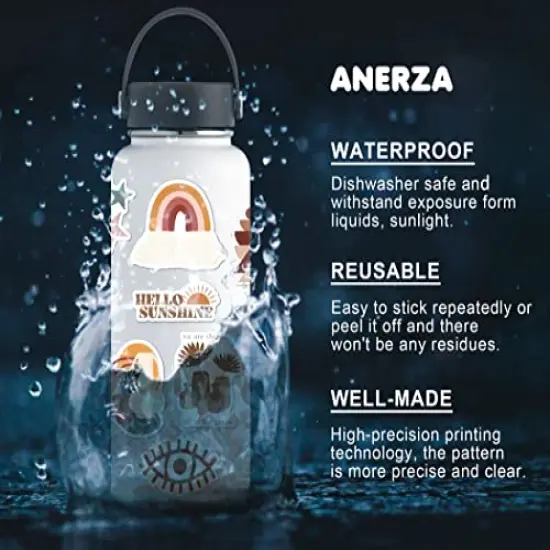 200 Pieces Aesthetic Boho Stickers, Cute Vinyl Waterproof Stickers for Water Bottles Laptop Phone Journaling Scrapbook Junk Journal, Small Business Supplies, Plant Sticker Packs for Adults Teens {6}