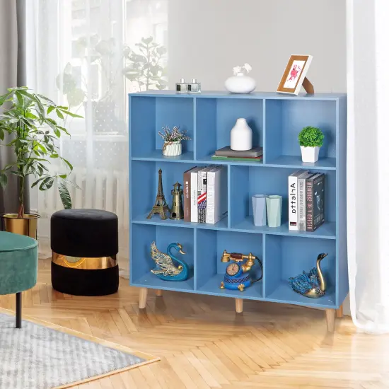 3-Tier 8 Cube Wood Open Shelf Bookcase Storage Organizer. {2}