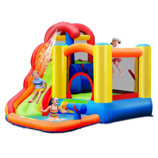 Inflatable Water Slide Bounce House with Pool and Cannon {3}