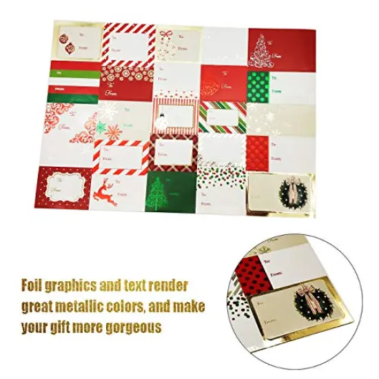 Christmas Sticker Labels,Self Adhesive Gift Stickers Holiday Gift Name Decals for Present/Wrapping Paper Decorations (100 Count) {5}