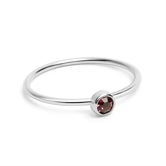 Stainless Steel Birthstone Stacking Ring {7}