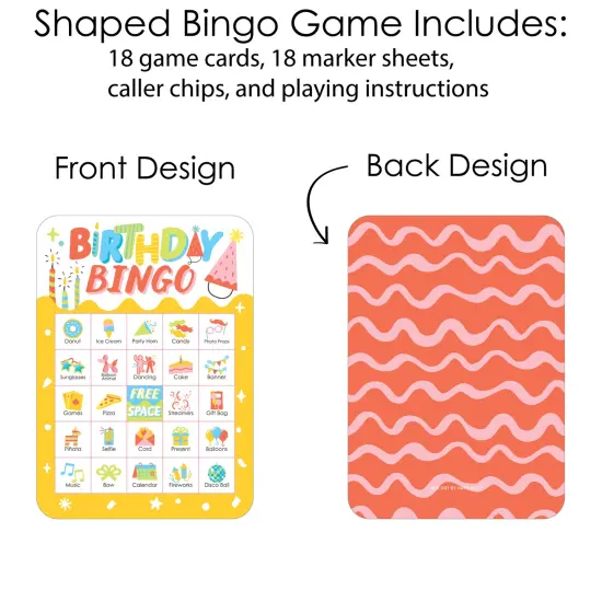 Big Dot of Happiness Party Time - Picture Bingo Cards and Markers - Happy Birthday Party Bingo Game - Set of 18 {6}